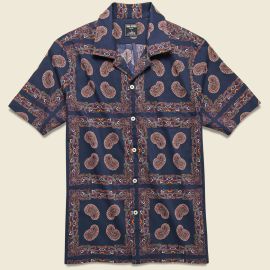 Bandana Camp Shirt - Navy at Stag